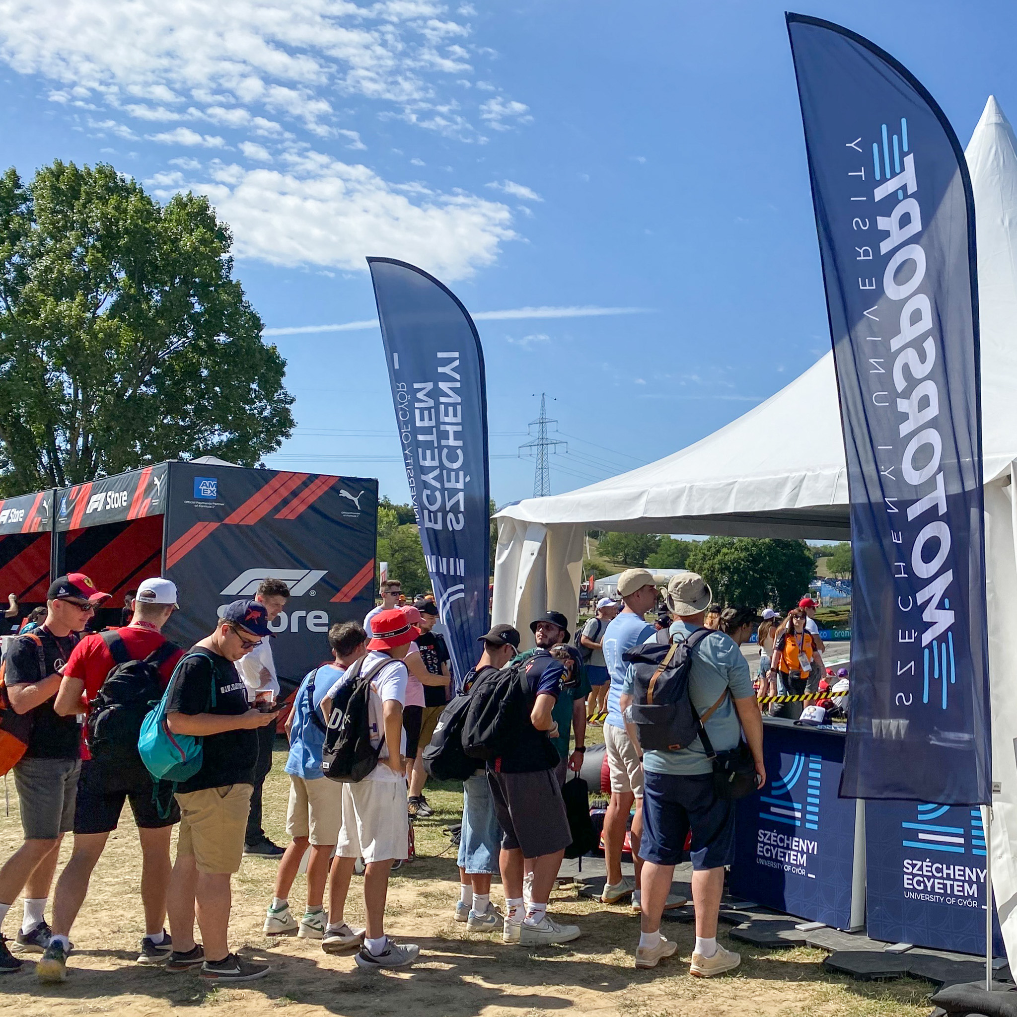 As part of the partnership, Széchenyi István University presented its own stand at this year’s Formula 1 Hungarian Grand Prix (Photo: Széchenyi István University)